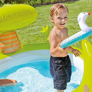 استخر بادی کودک اینتکس intex طرح تمساح با آبپاش مدل 57431-اسباب بازی